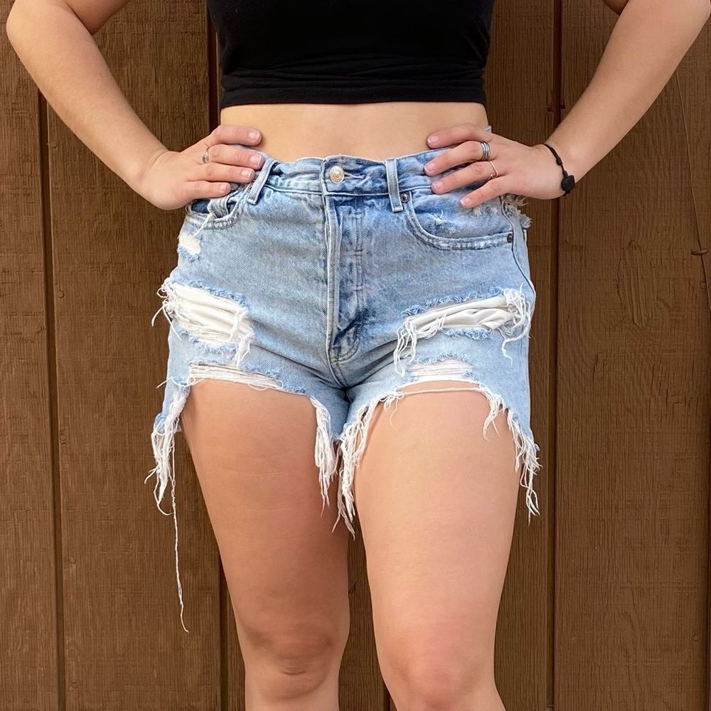American Eagle Outfitters Distressed Mid Shorts